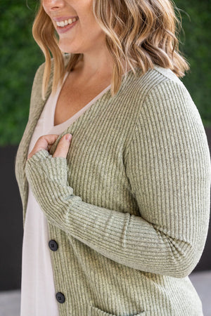 Colbie Ribbed Cardigan - Pistachio by Michelle Mae