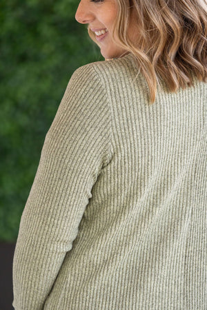 Colbie Ribbed Cardigan - Pistachio by Michelle Mae