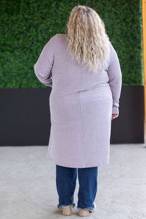 Colbie Ribbed Cardigan - Lavender by Michelle Mae