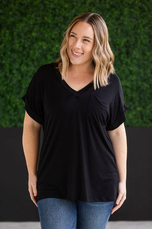 Sierra Pocket Tops - Black by Michelle Mae