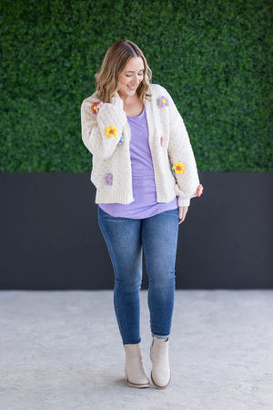 Flower Cardigan - Ivory by Michelle Mae