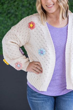 Flower Cardigan - Ivory by Michelle Mae