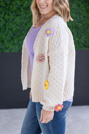 Flower Cardigan - Ivory by Michelle Mae