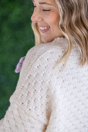 Flower Cardigan - Ivory by Michelle Mae