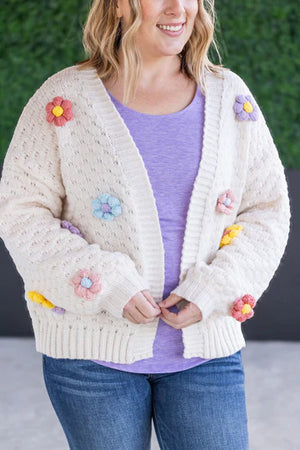 Flower Cardigan - Ivory by Michelle Mae