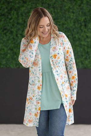 Classic Cardigan - Watercolor Floral by Michelle Mae