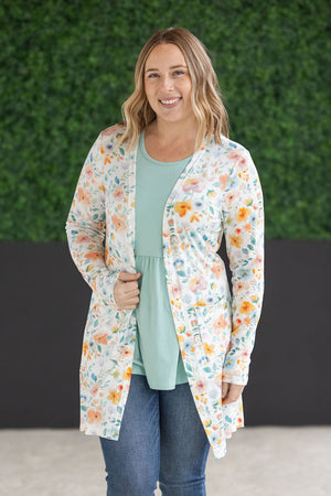 Classic Cardigan - Watercolor Floral by Michelle Mae