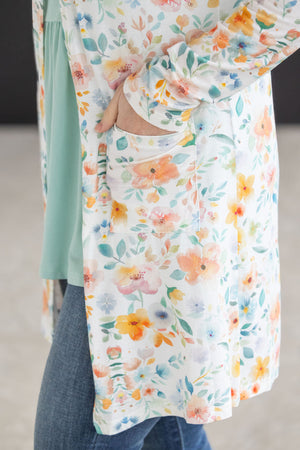 Classic Cardigan - Watercolor Floral by Michelle Mae