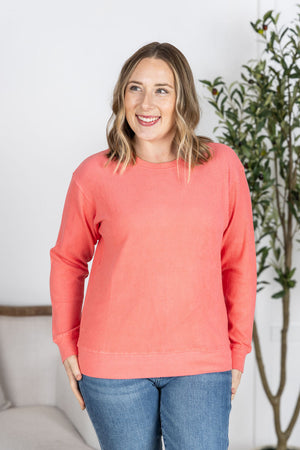 Corrine Ribbed Pullover Top - Coral by Michelle Mae