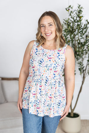 Renee Ruffle Tank Top - Floral Paradise by Michelle Mae