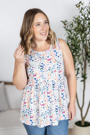 Renee Ruffle Tank Top - Floral Paradise by Michelle Mae