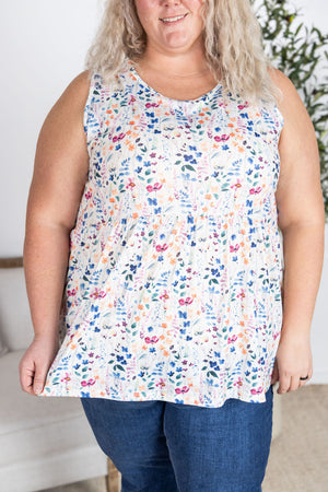 Renee Ruffle Tank Top - Floral Paradise by Michelle Mae