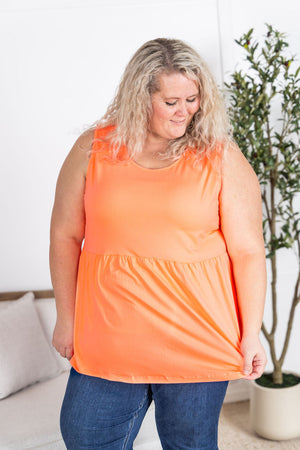 Renee Ruffle Tank - Neon Coral by Michelle Mae