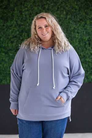 Kacey Ribbed Hoodie - Dusty Blue by Michelle Mae