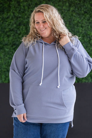 Kacey Ribbed Hoodie - Dusty Blue by Michelle Mae