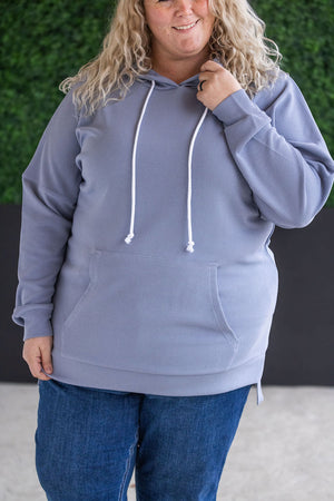 Kacey Ribbed Hoodie - Dusty Blue by Michelle Mae