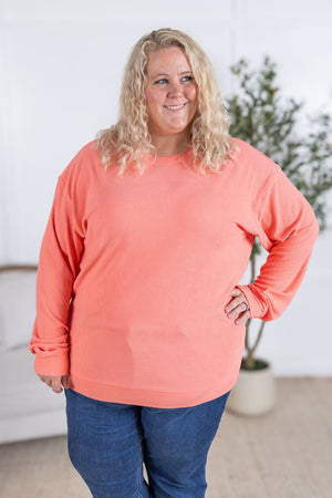 Corrine Ribbed Pullover Top - Coral by Michelle Mae