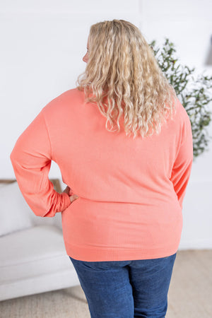 Corrine Ribbed Pullover Top - Coral by Michelle Mae