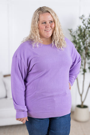 Corrine Ribbed Pullover Top - Purple by Michelle Mae