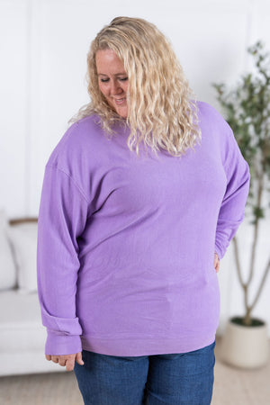 Corrine Ribbed Pullover Top - Purple by Michelle Mae