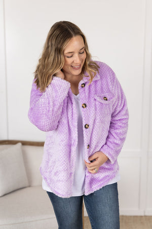 Fleece Shacket - Lavender by Michelle Mae