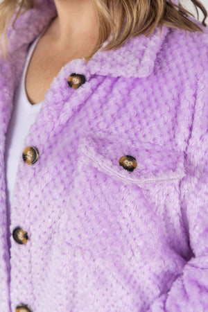 Fleece Shacket - Lavender by Michelle Mae