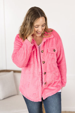 Fleece Shacket - Pink by Michelle Mae