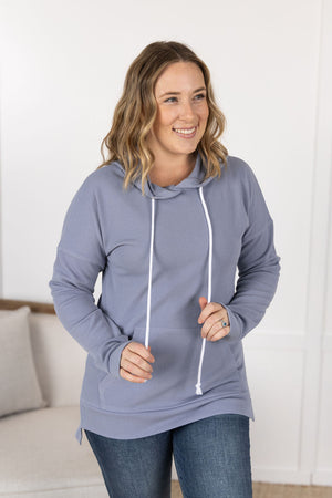 Kacey Ribbed Hoodie - Dusty Blue by Michelle Mae