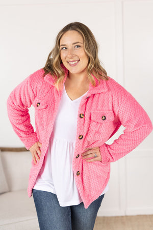 Fleece Shacket - Pink by Michelle Mae