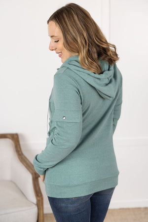 Pixie Pocket Halfzip Hoodie - Sage by Michelle Mae