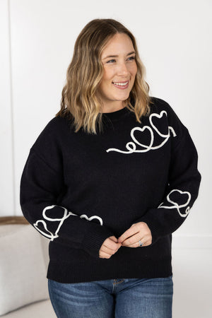 Black Hearts Sweater by Michelle Mae