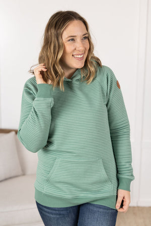 Tatum Textured Pullover Hoodie - Sea Green by Michelle Mae