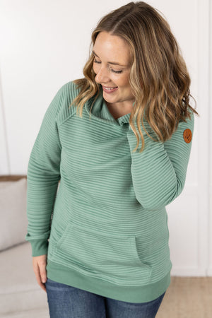 Tatum Textured Pullover Hoodie - Sea Green by Michelle Mae