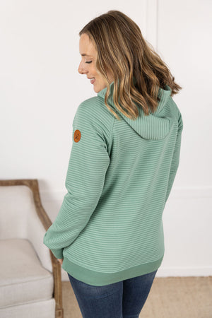 Tatum Textured Pullover Hoodie - Sea Green by Michelle Mae