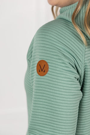 Tatum Textured Pullover Hoodie - Sea Green by Michelle Mae