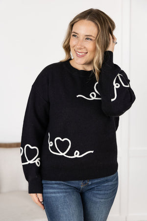 Black Hearts Sweater by Michelle Mae