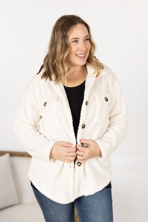 Fleece Shacket - Cream by Michelle Mae