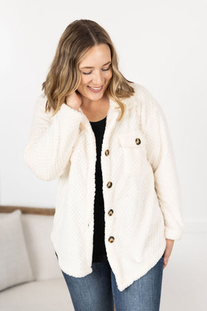 Fleece Shacket - Cream by Michelle Mae