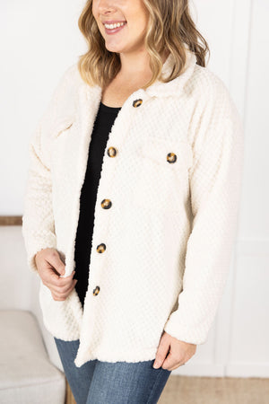 Fleece Shacket - Cream by Michelle Mae