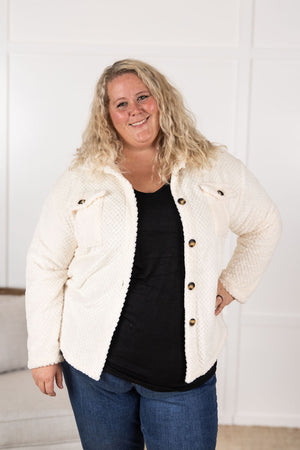 Fleece Shacket - Cream by Michelle Mae