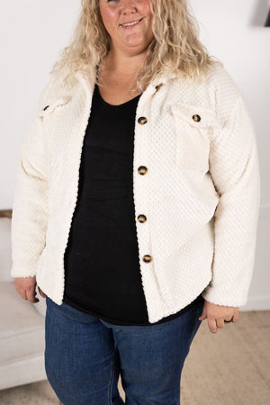 Fleece Shacket - Cream by Michelle Mae