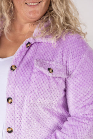 Fleece Shacket - Lavender by Michelle Mae