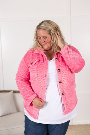 Fleece Shacket - Pink by Michelle Mae