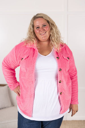 Fleece Shacket - Pink by Michelle Mae