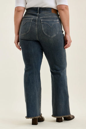 Judy Blue High Waist Daisy Double Button Bootcut Jeans – Vintage Grey Cast