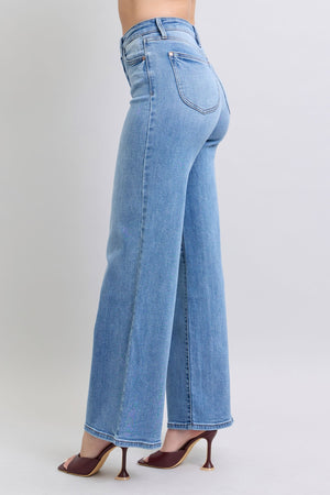 Judy Blue High Waist Wide Leg Vintage Wash Retro Jeans