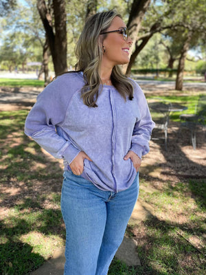 Best Selling Elliott Exposed Seam Sweatshirt in Beige or Black