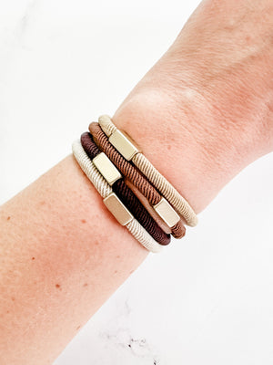 Hair Tie Bracelet Sets - Neutral Gold Accents by Michelle Mae