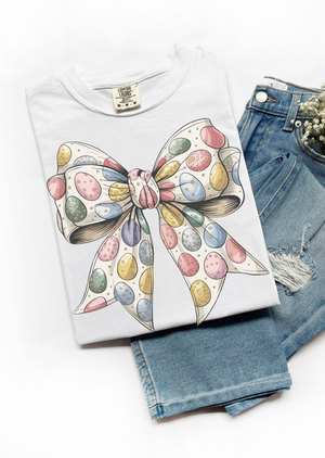 Easter Eggs Coquette Bow T-Shirt - 3 colors