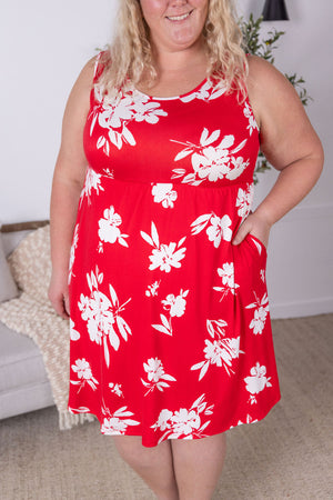 Kelsey Tank Dress - Red Floral by Michelle Mae